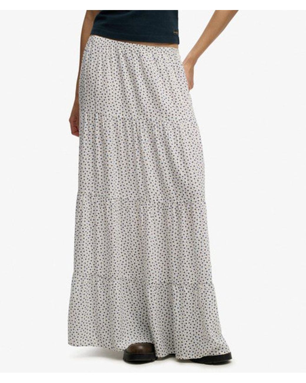 Superdry White & Co Woven Tiered Maxi Skirt
