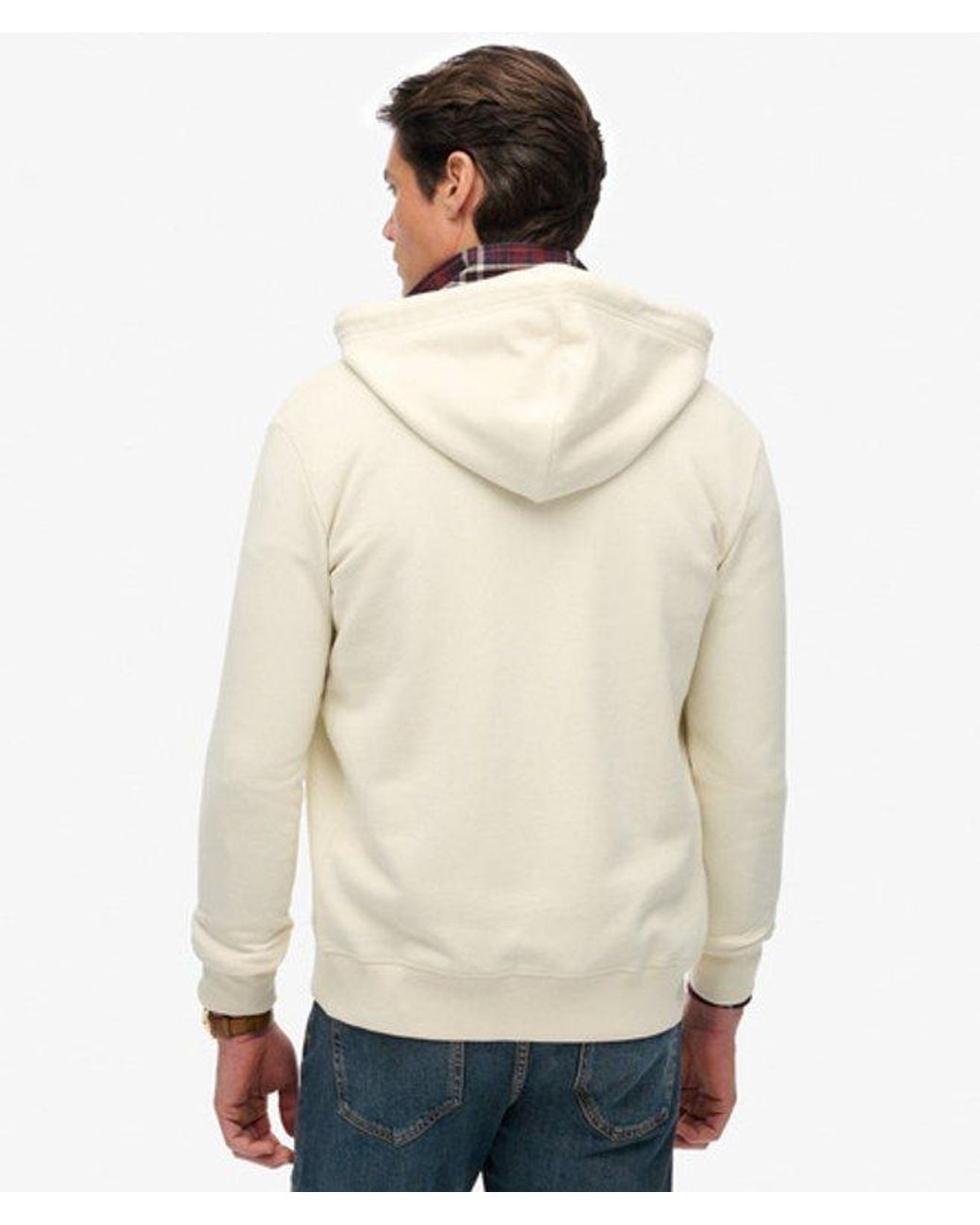 Superdry Natural & Co Essential Logo Half Brushed Zip Hoodie for men