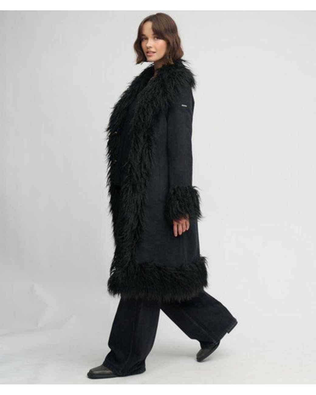 Superdry Black & Co Long Afghan Coat