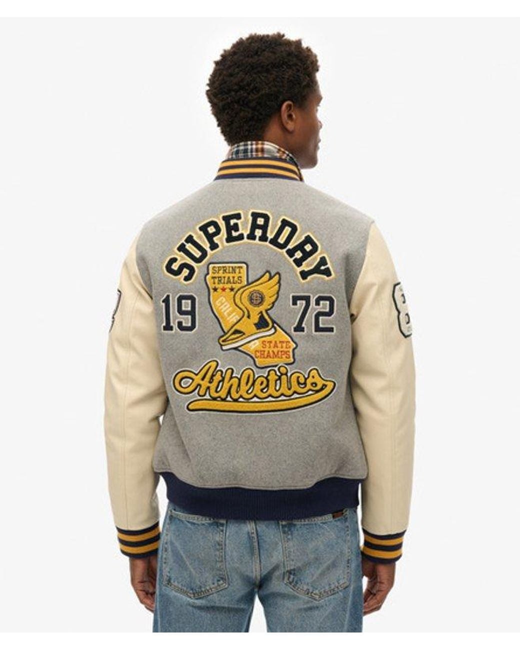 Superdry Natural College Patched Bomber Jacket for men