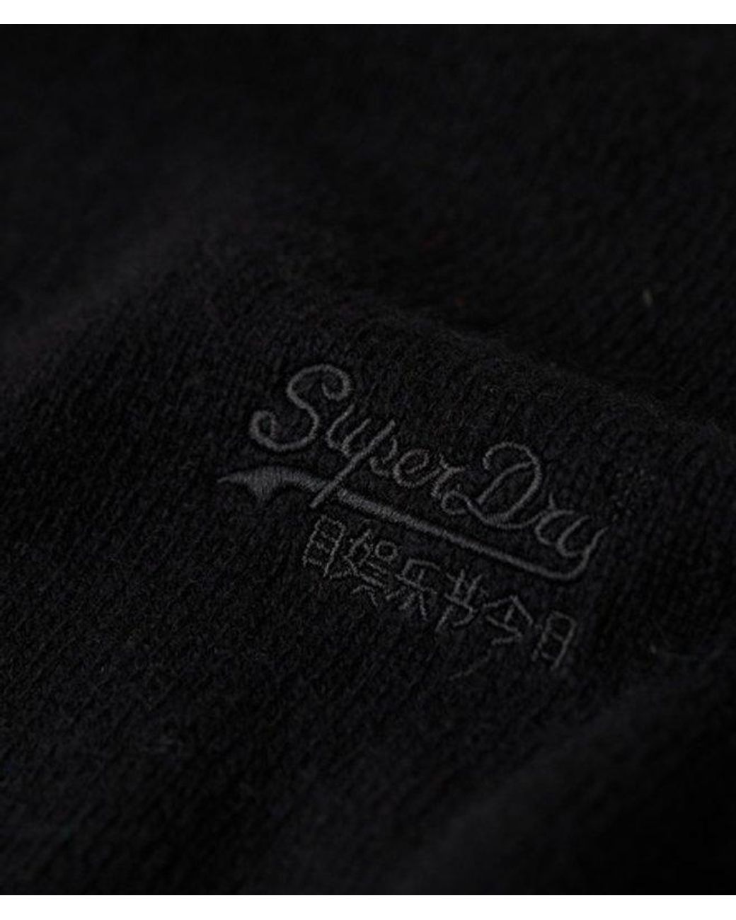Superdry Black Crew Neck Knit Jumper for men