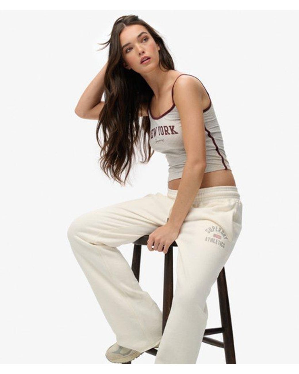 Superdry White & Co Athletic Print Flare joggers