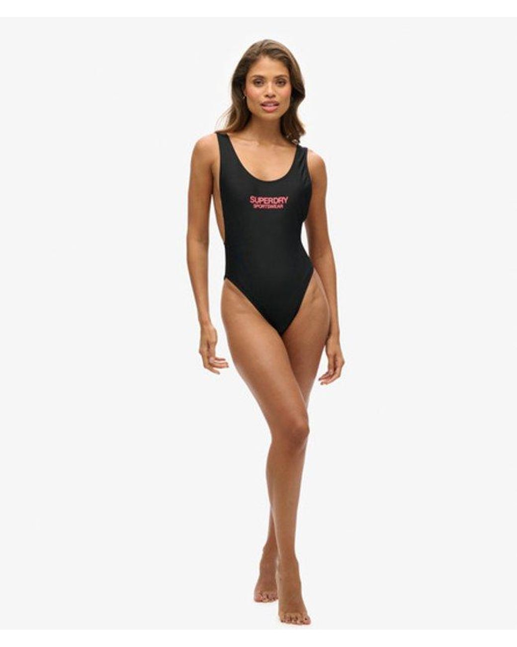 Superdry Black & Co Elastic Scoop Back Swimsuit