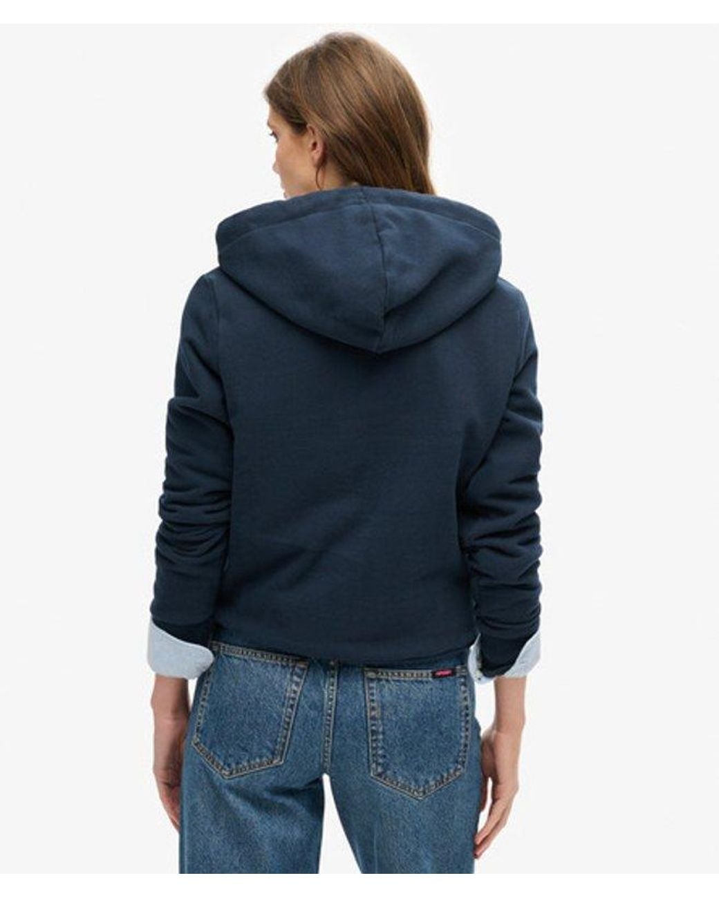 Superdry Blue Classic Graphic Print Vintage Logo Pop Hoodie