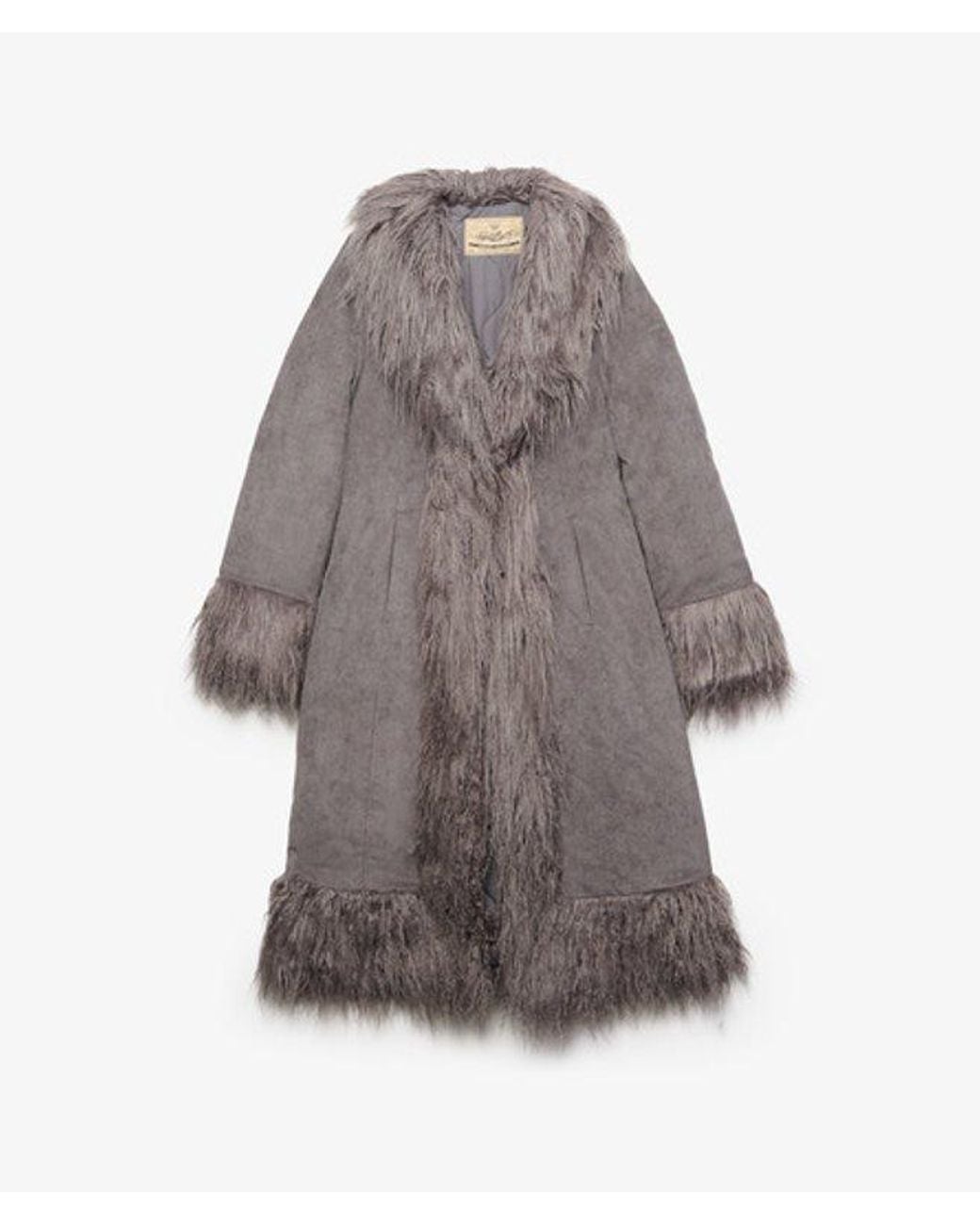 Superdry Gray Long Afghan Coat