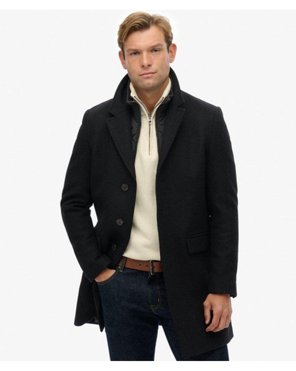 Superdry Blue & Co Tailored Two-in-one Town Coat for men