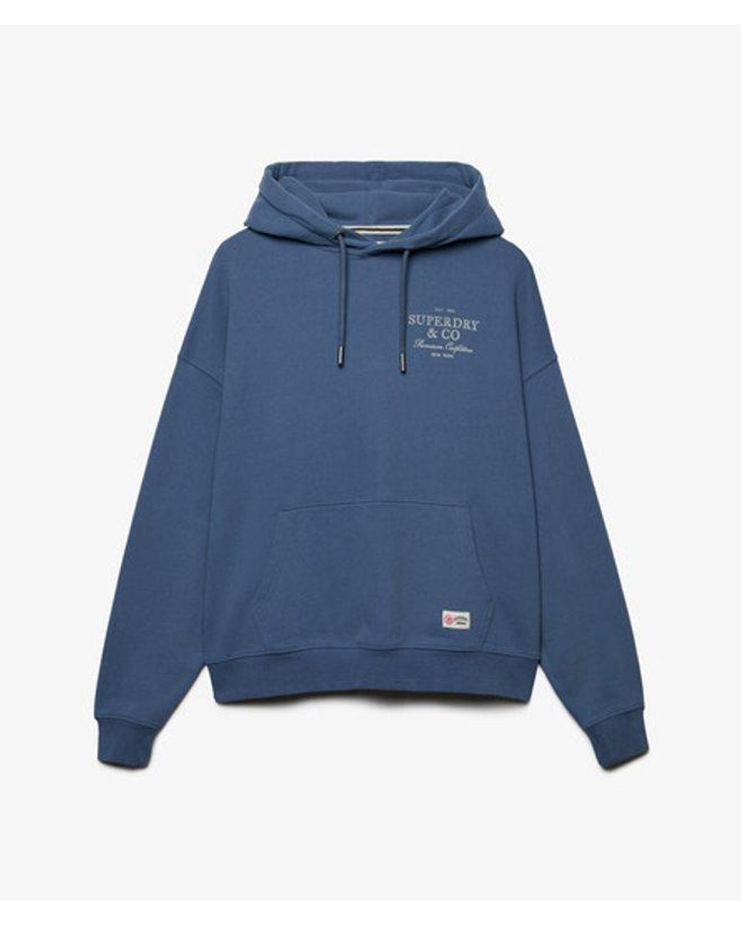 Superdry Blue & Co Luxe Casual Relaxed Hoodie