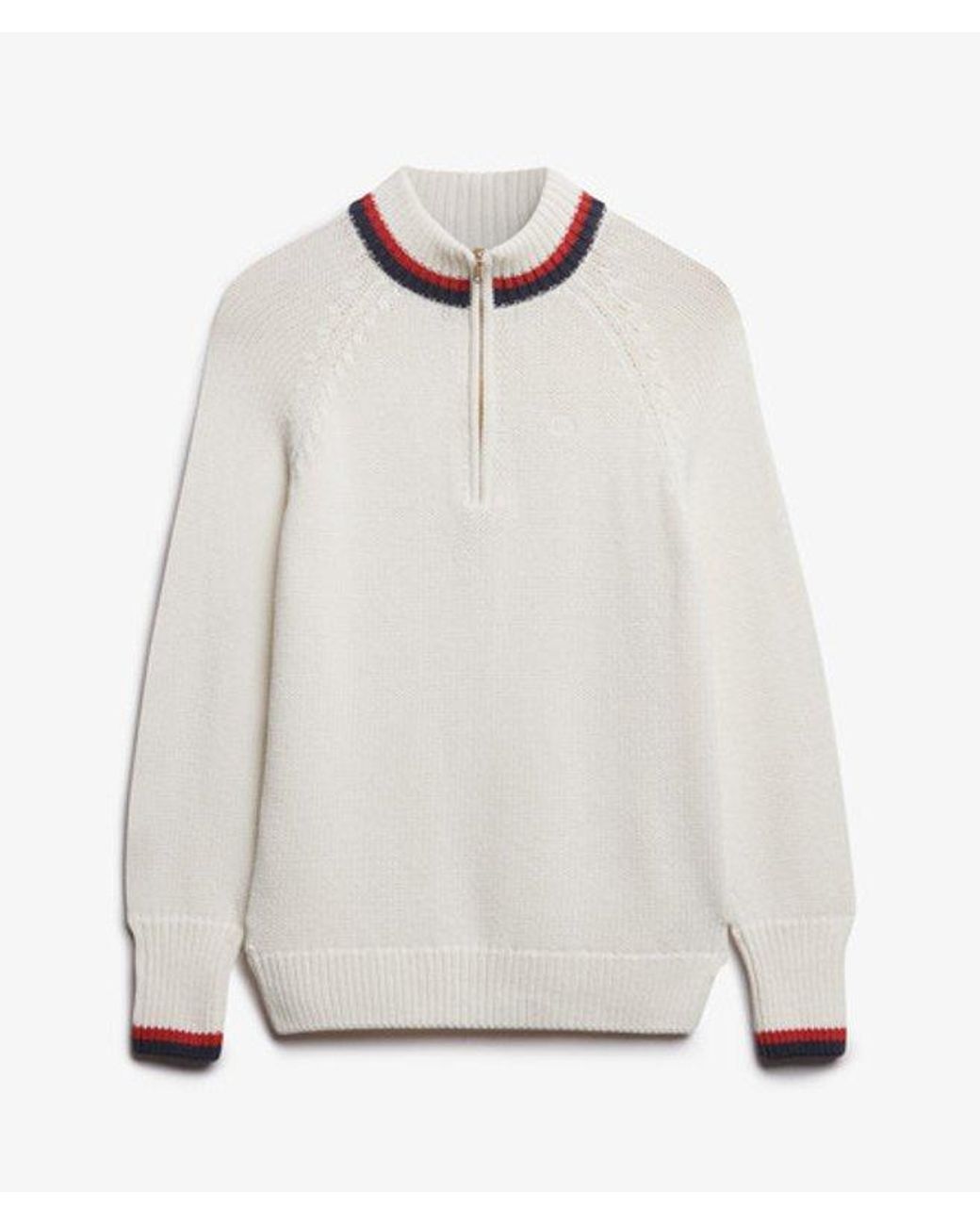 Superdry Natural Tipped Half Zip Jumper