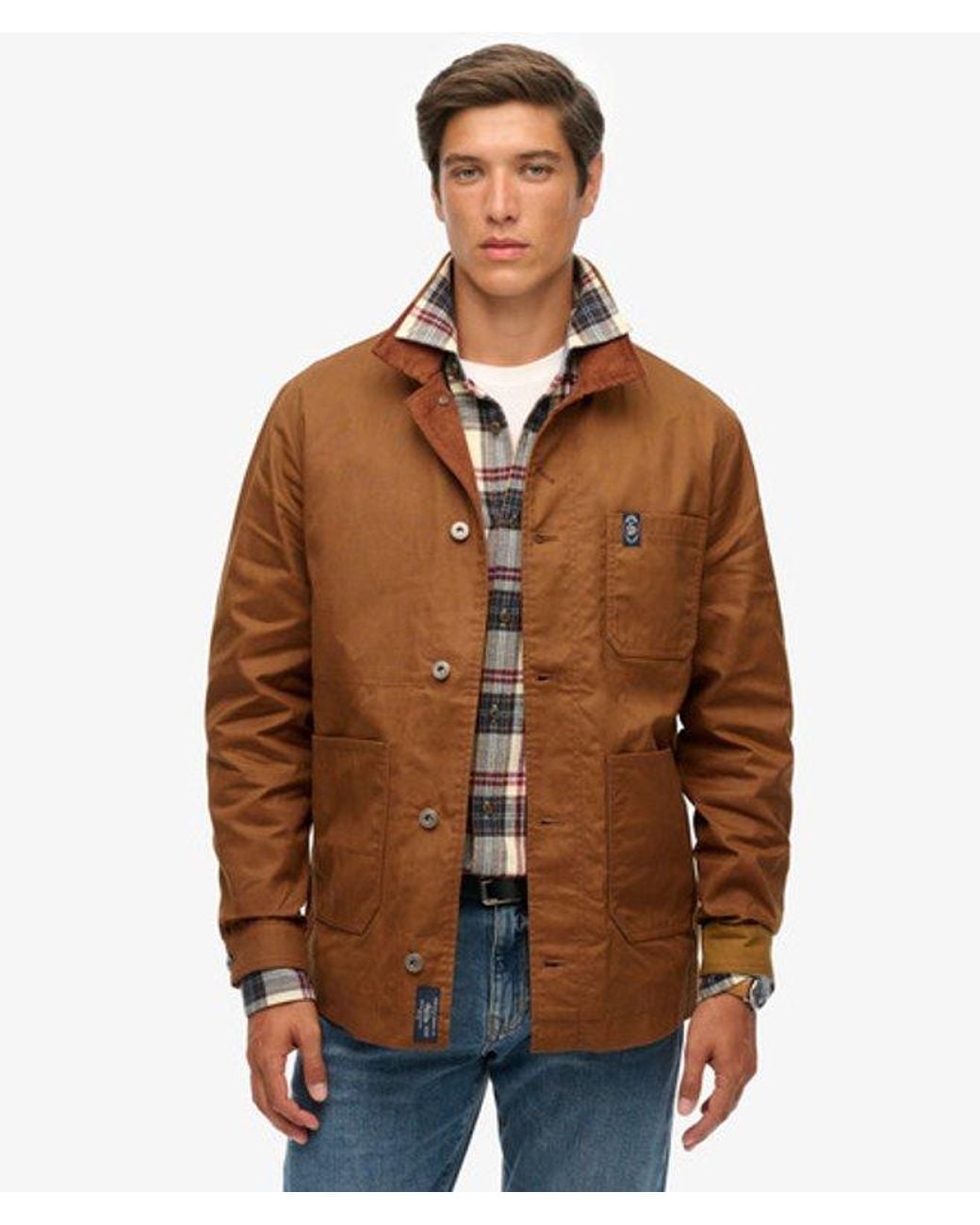 Superdry Brown & Co The Merchant Store - Waxed Worker Jacket for men