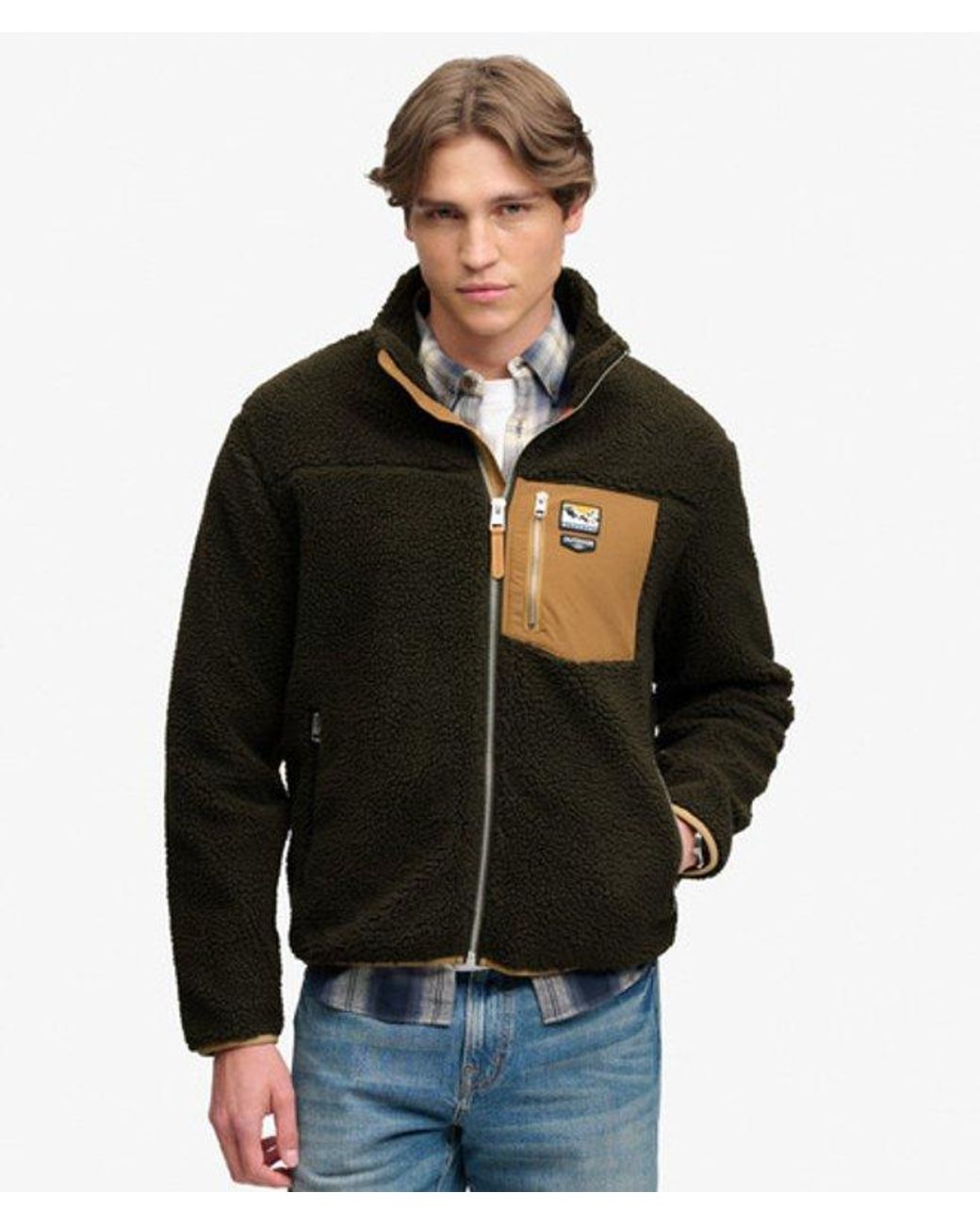 Superdry Black & Co Mountain Full Zip Fleece for men
