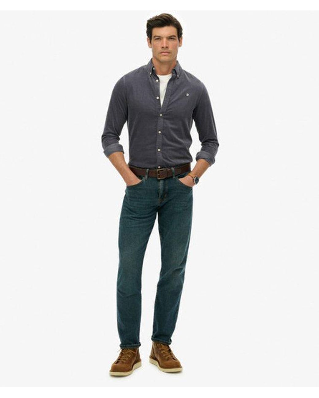 Superdry Blue & Co Classic Needle Cord Shirt for men