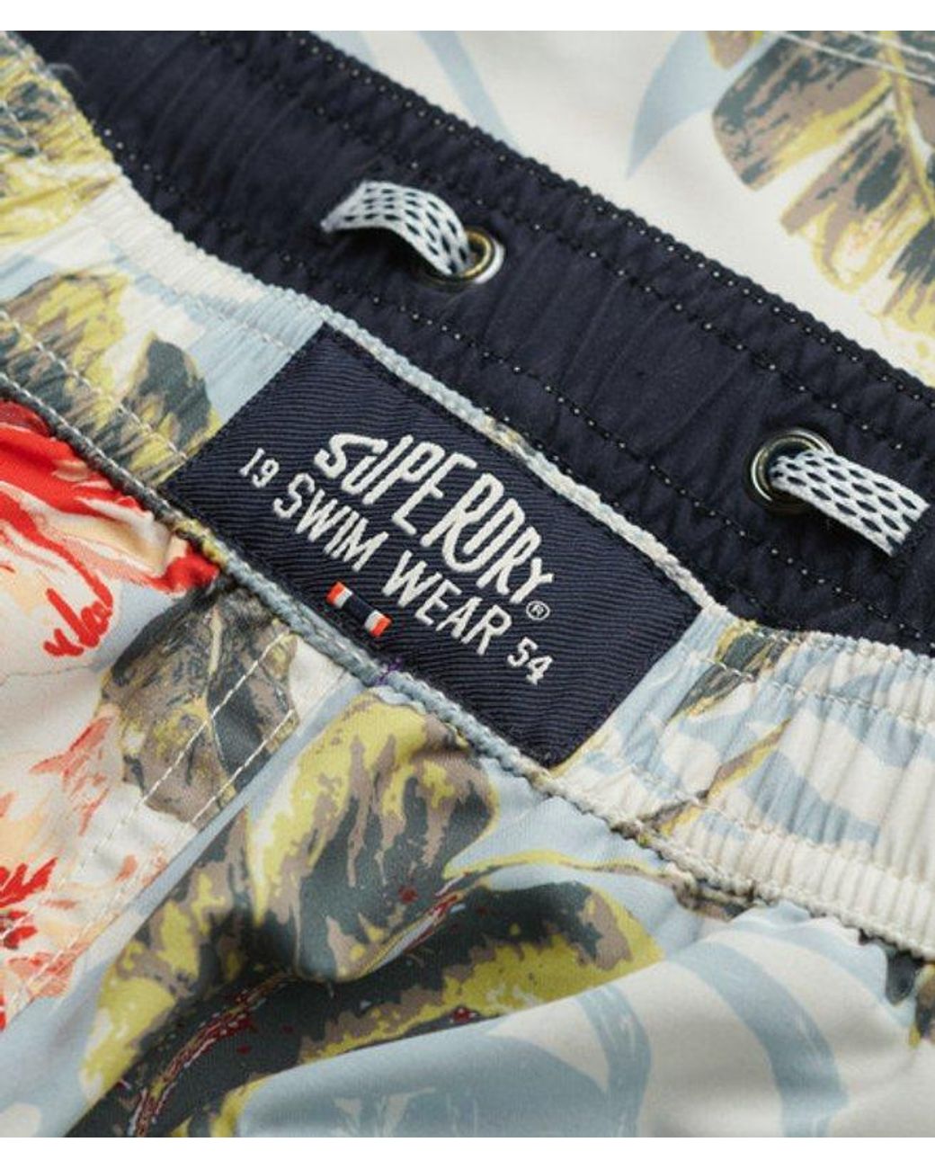Superdry Red & Co Hawaiian Print 16-inch Swim Shorts for men