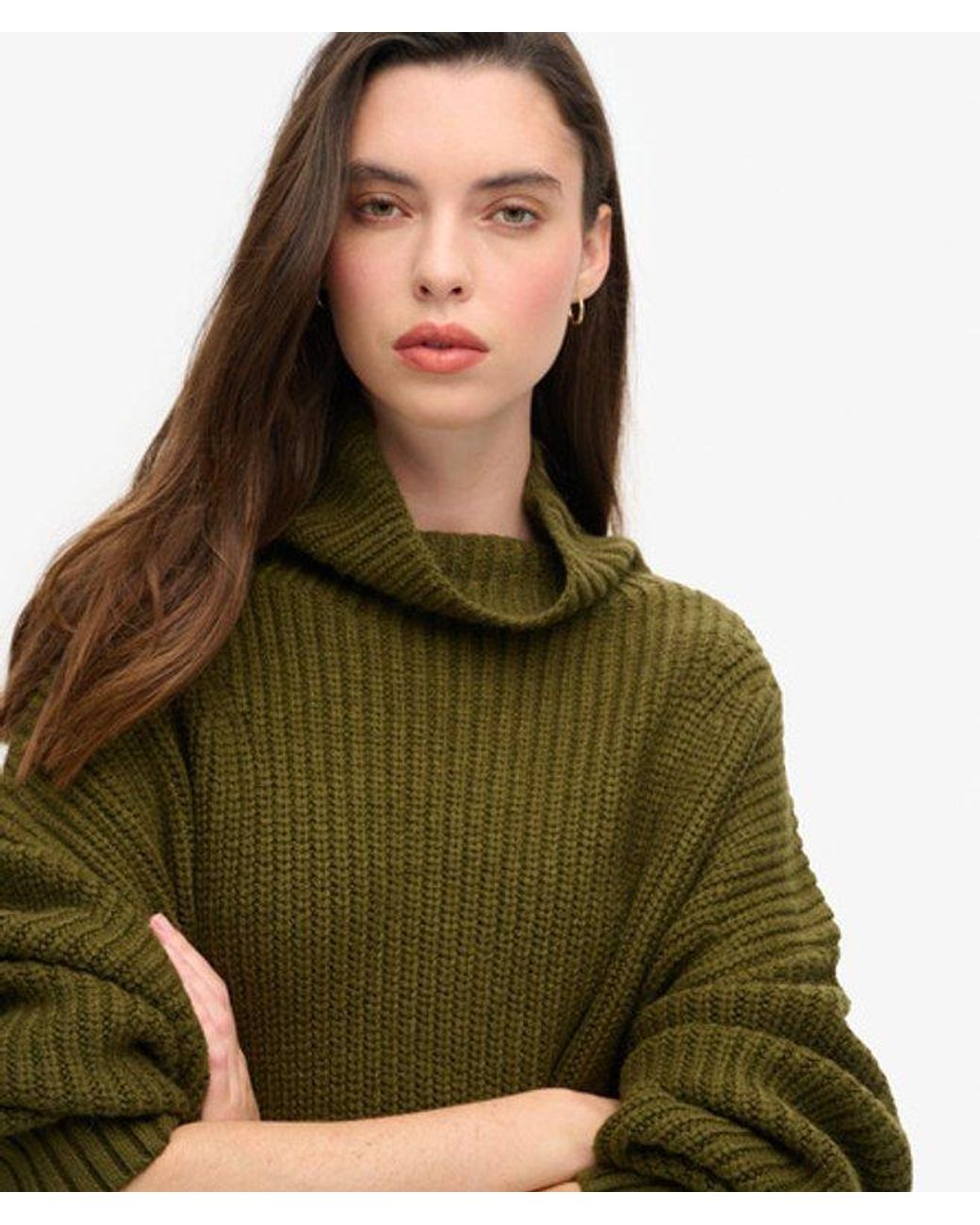 Superdry Green & Co Chunky Rib Knit Jumper Dress