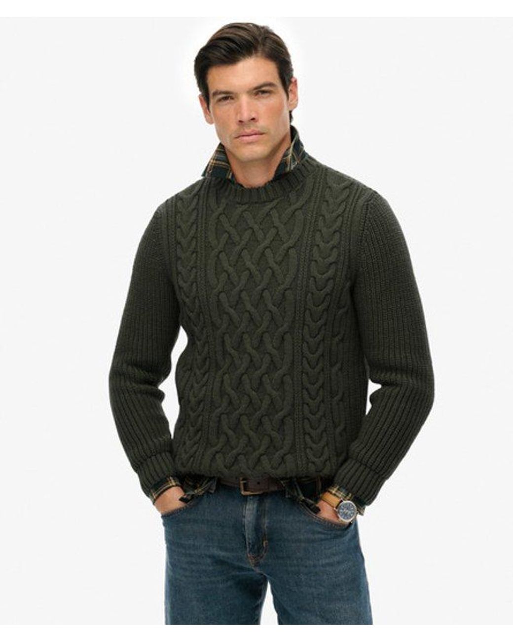Superdry Black & Co Jacob Cable Knit Jumper for men