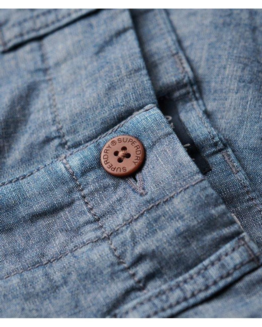 Superdry Blue Vintage International Chino Shorts for men