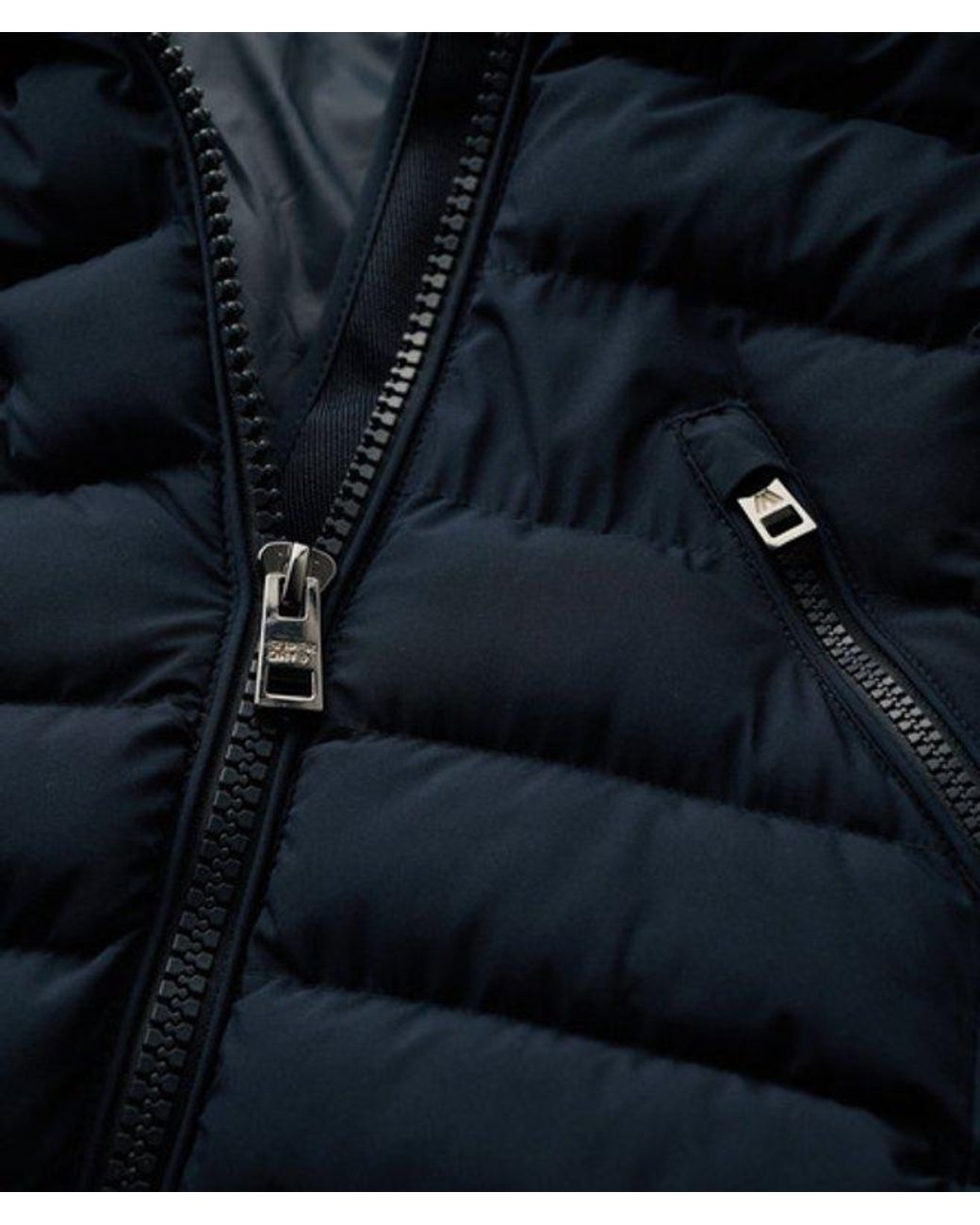 Superdry Blue & Co Slim Fit Fuji Faux Fur Hooded Long Jacket