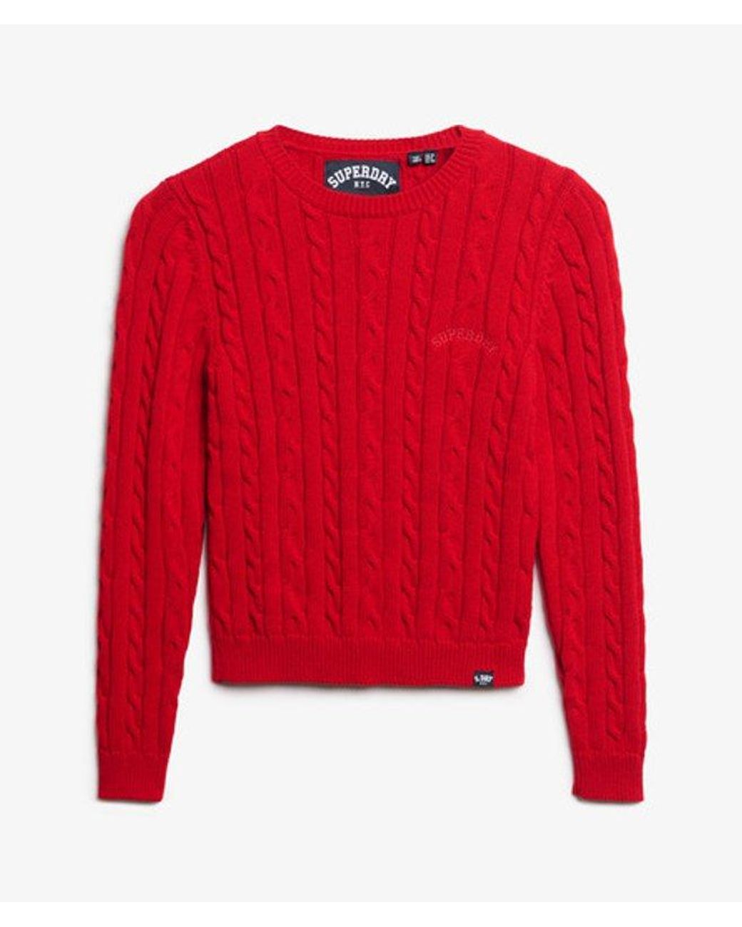 Superdry Red & Co Essentials Slim Cable Jumper