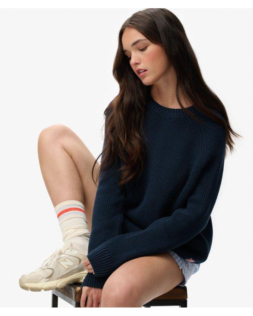 Superdry Blue & Co Relaxed Ribbed Knitted Jumper
