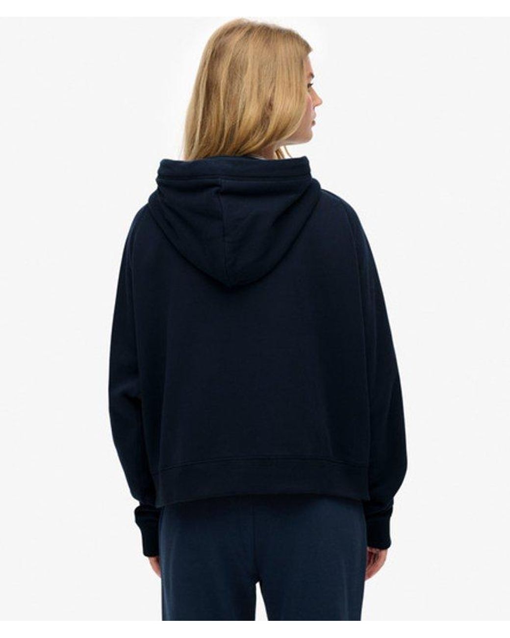 Superdry Blue Essential Logo Raglan Zip Hoodie