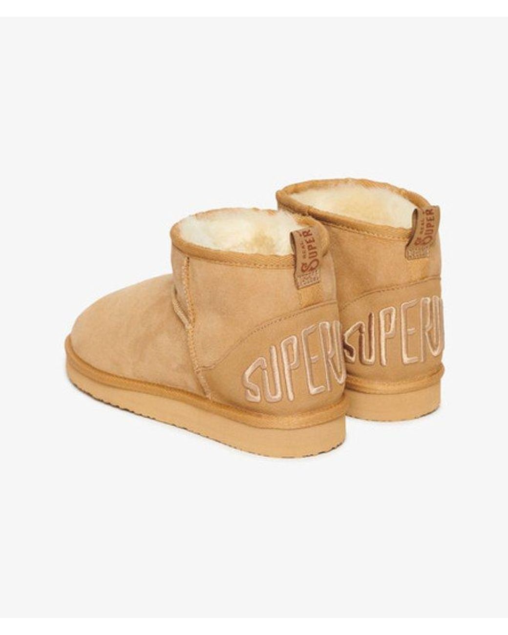 Superdry Natural & Co Suede Sherpa Mini Boots