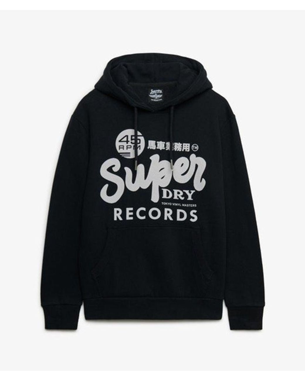 Superdry Black & Co Records Hoodie for men