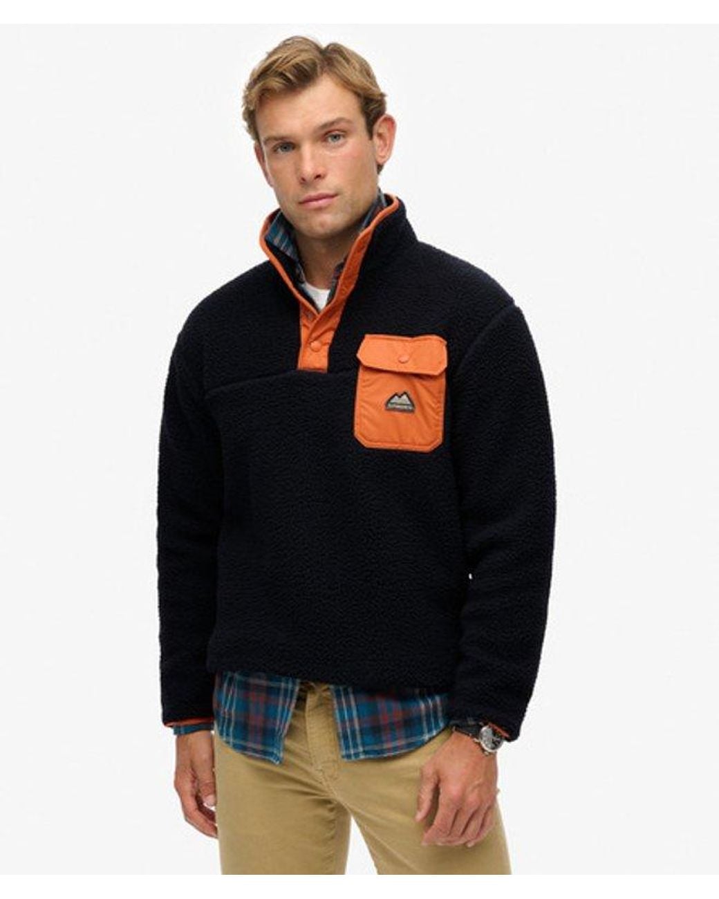 Superdry Blue & Co Fuji Popper Neck Fleece for men