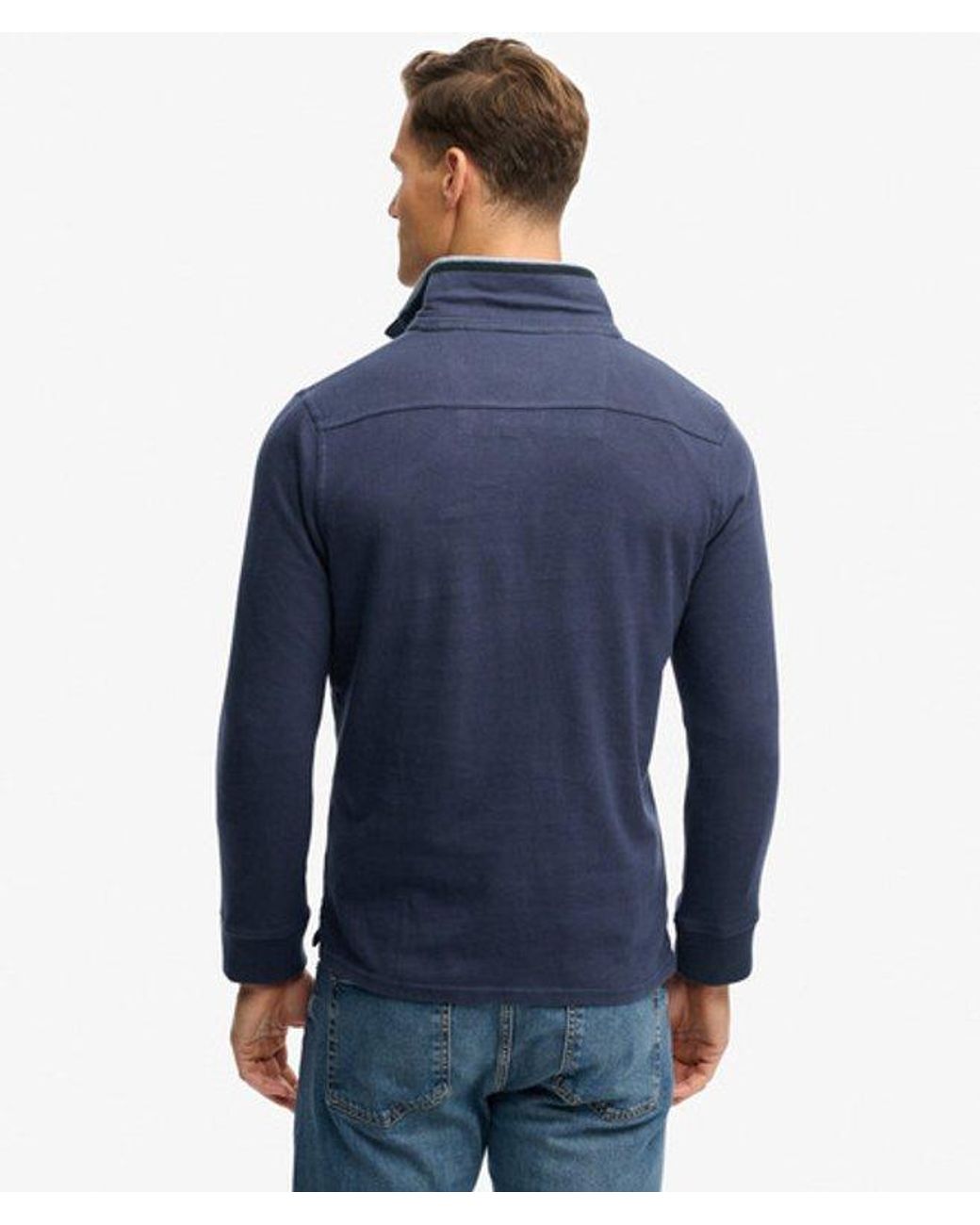 Superdry Blue & Co Cotton Classics Jersey Half Zip Sweatshirt for men