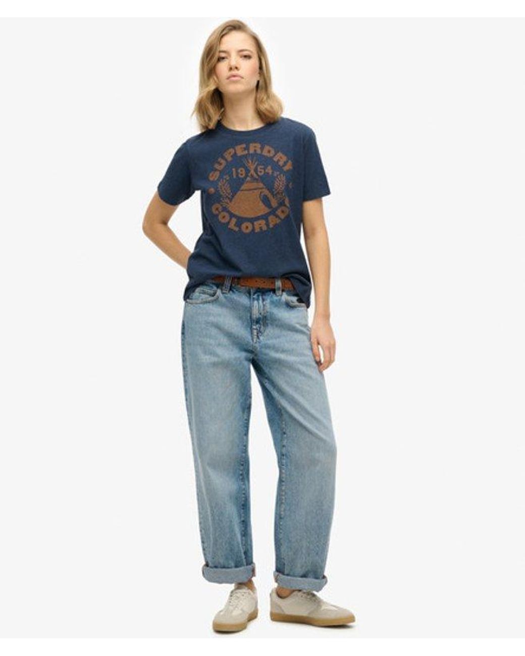 Superdry Blue Lo-Fi Outdoor Mono Relaxed T-Shirt