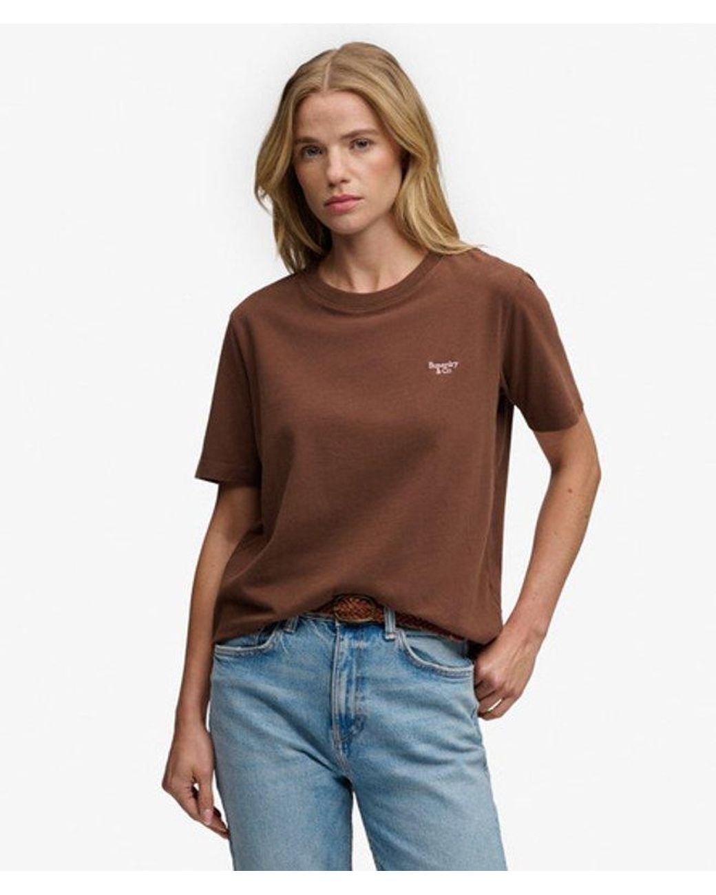 Superdry Brown & Co Signature Embroidered T-shirt