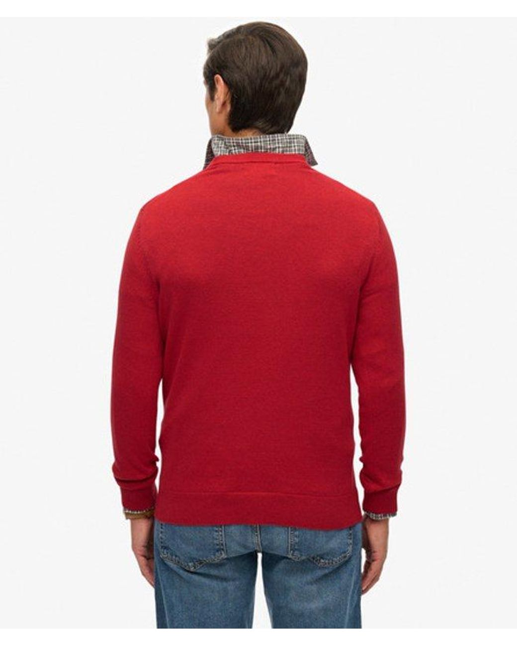 Superdry Red Essentials Cotton Jumper for men