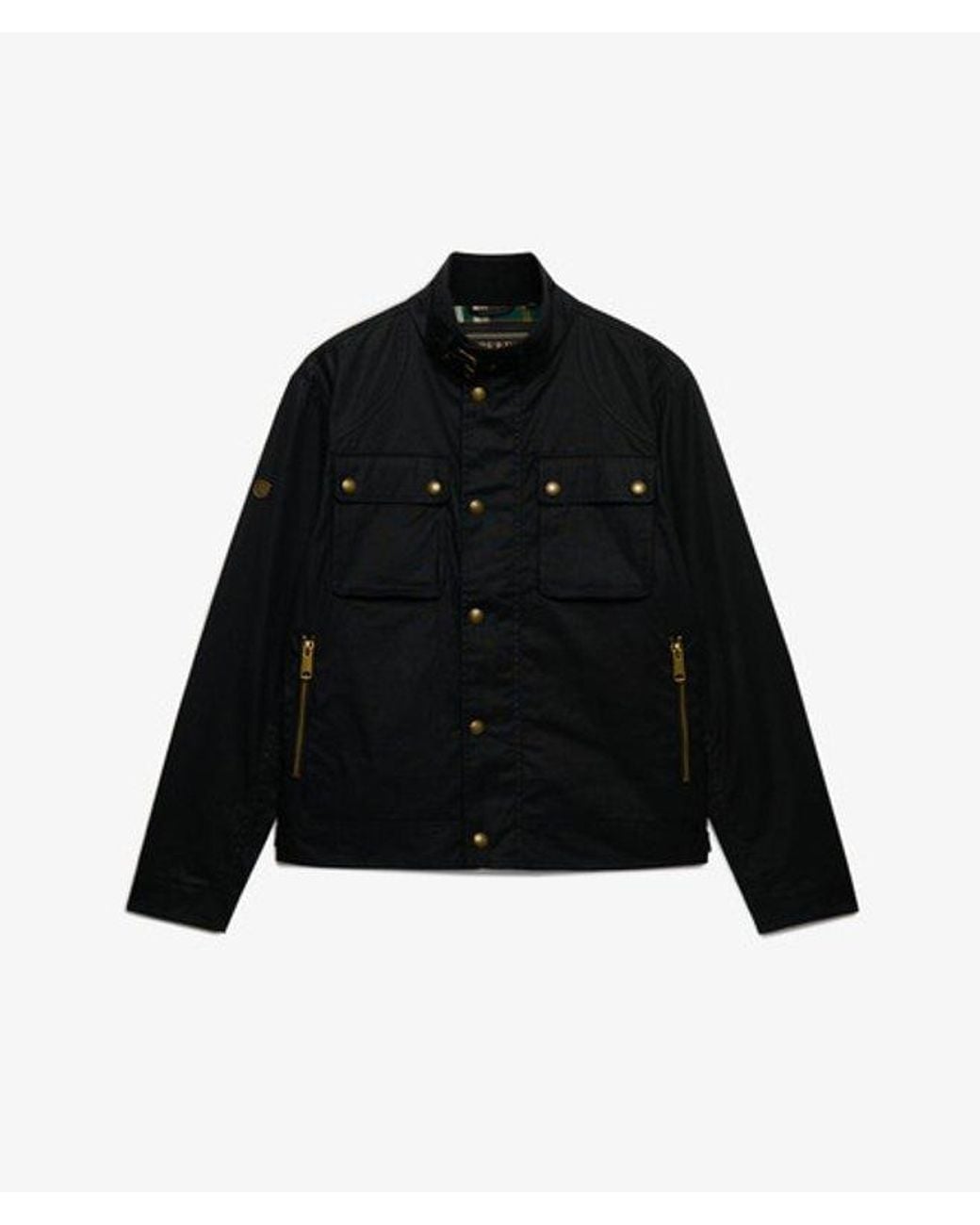 Superdry Wax Cropped Racer Jacket in het Black voor heren