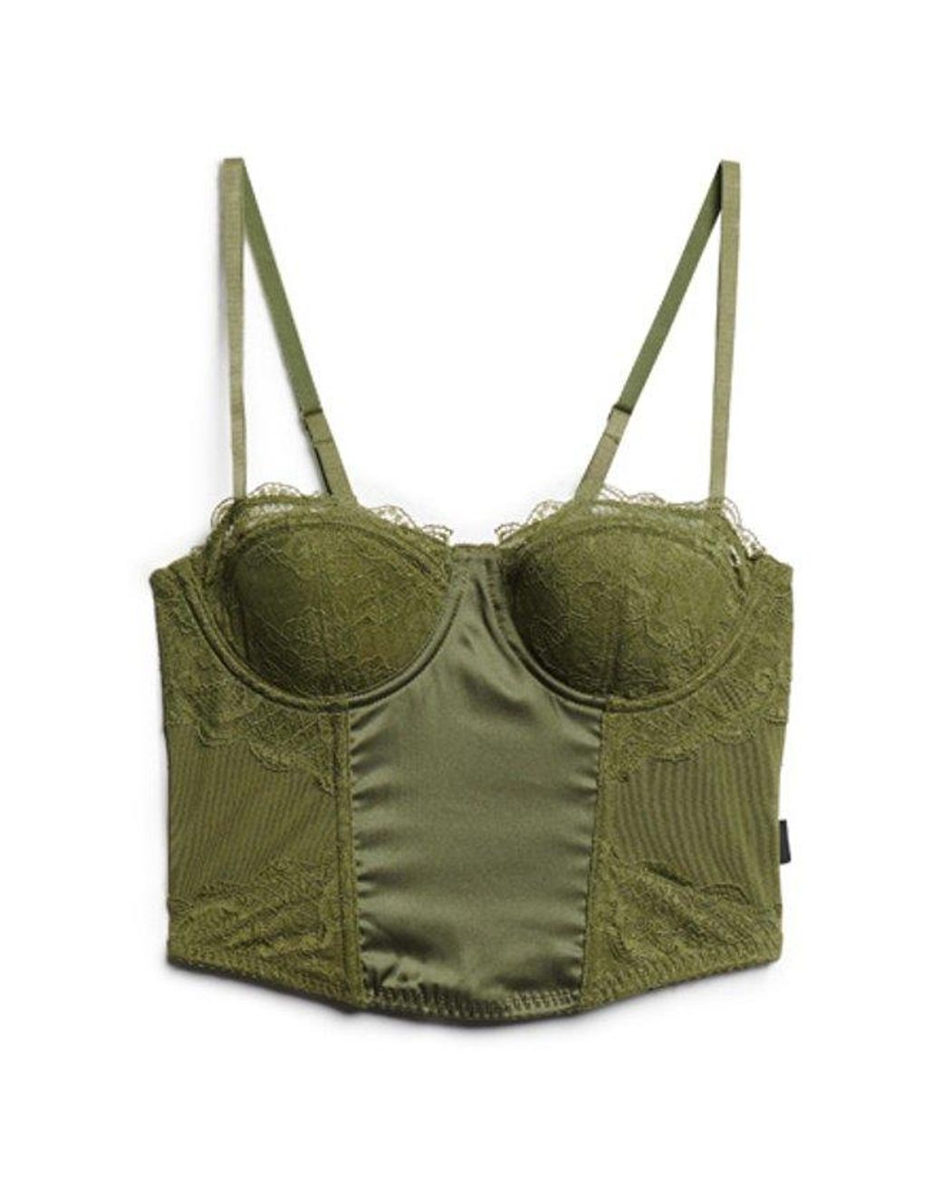 Superdry Green & Co Classic Lace Satin Midi Corset Top