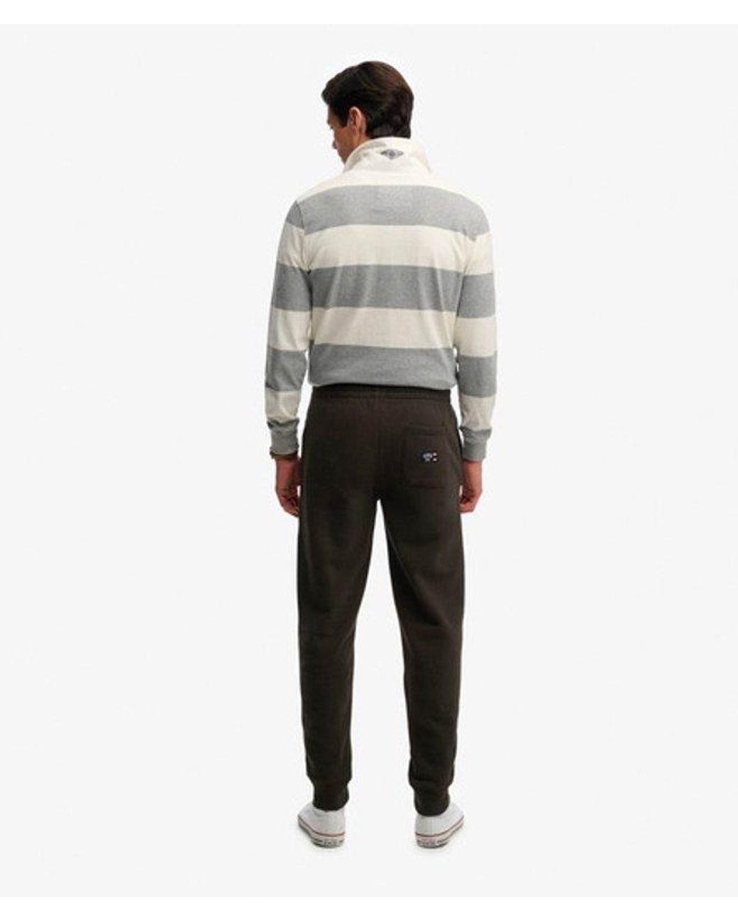 Superdry White Essential Logo Half Brushed joggers for men