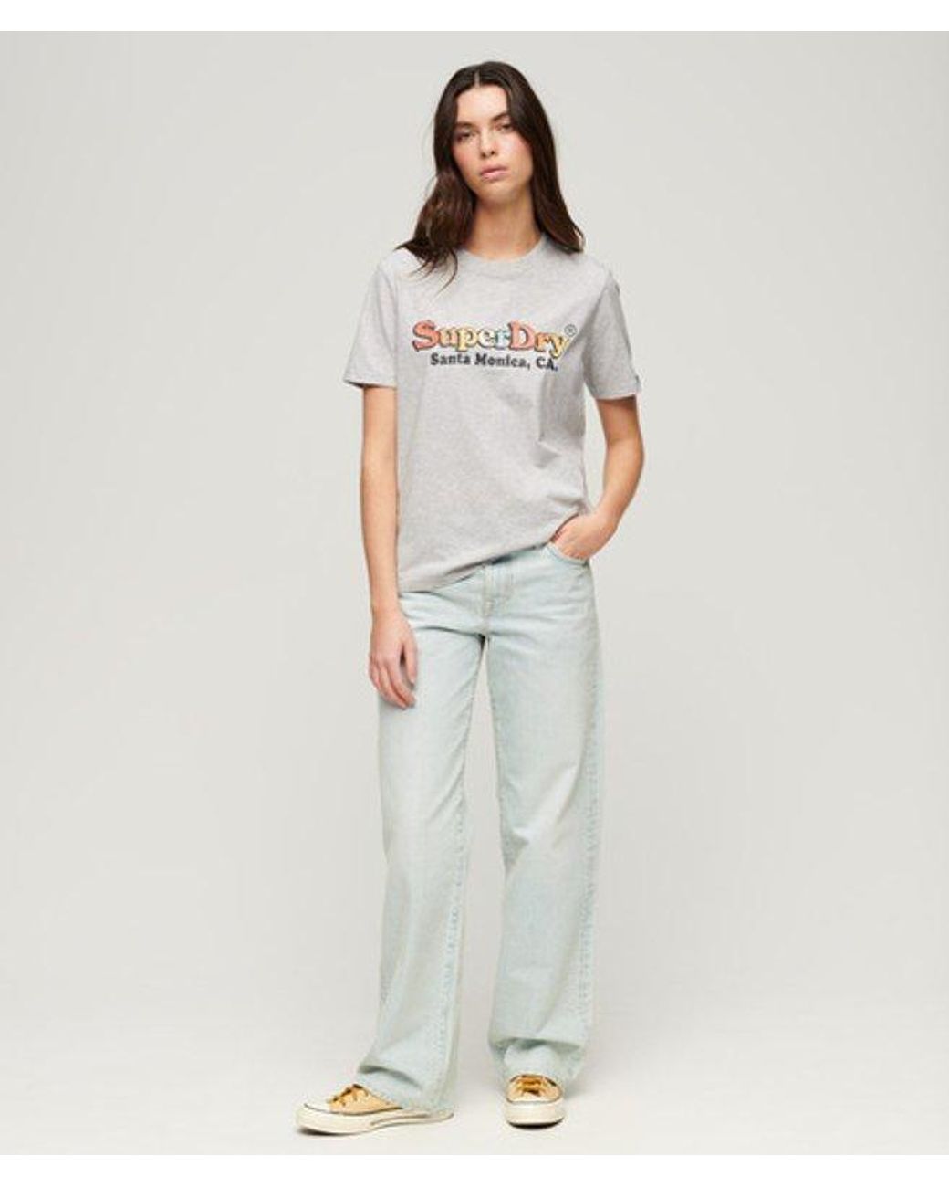 Superdry White & Co Rainbow Logo Relaxed Fit T-shirt