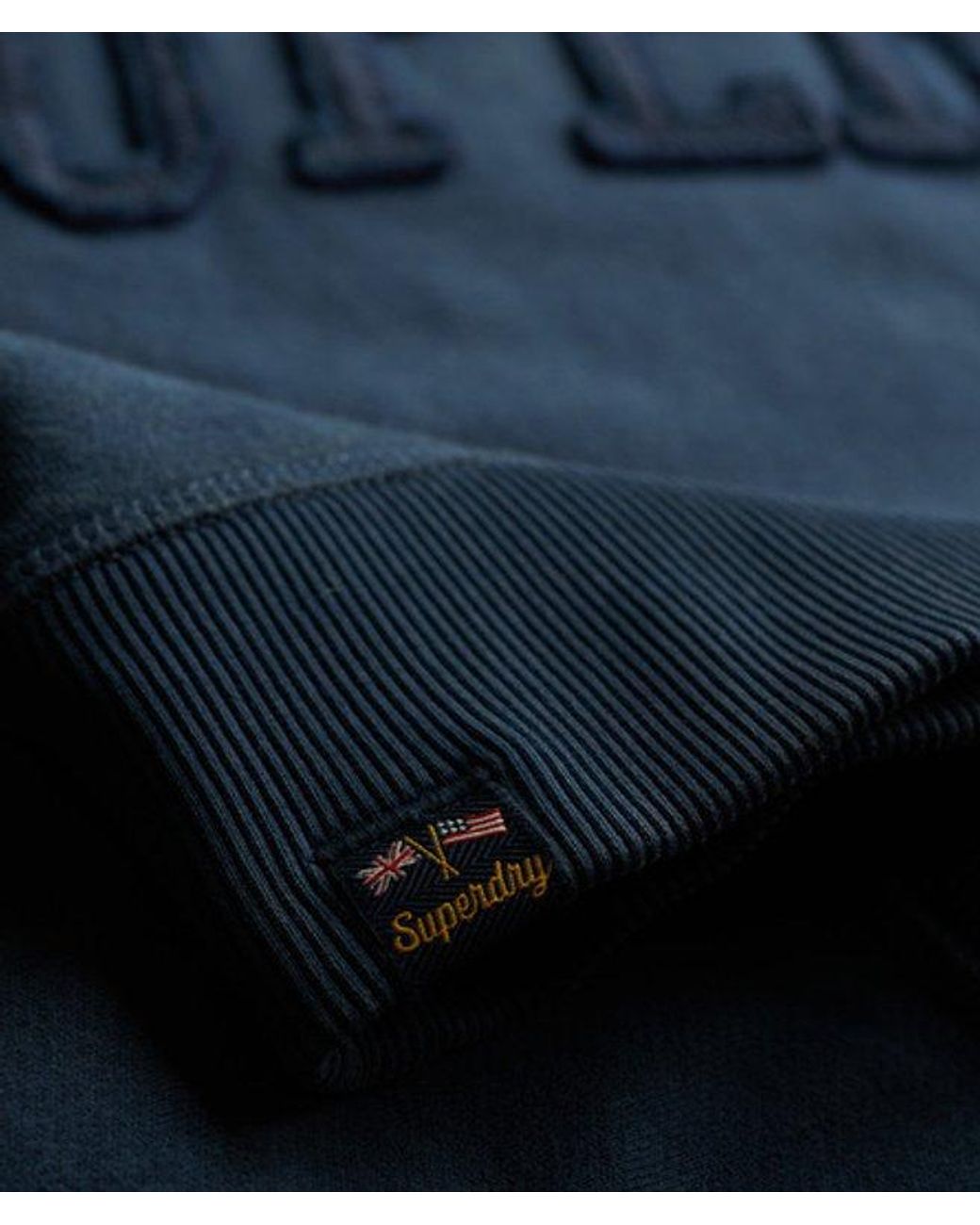 Superdry Blue & Co Athletic Essentials Tonal Applique Crew Sweatshirt