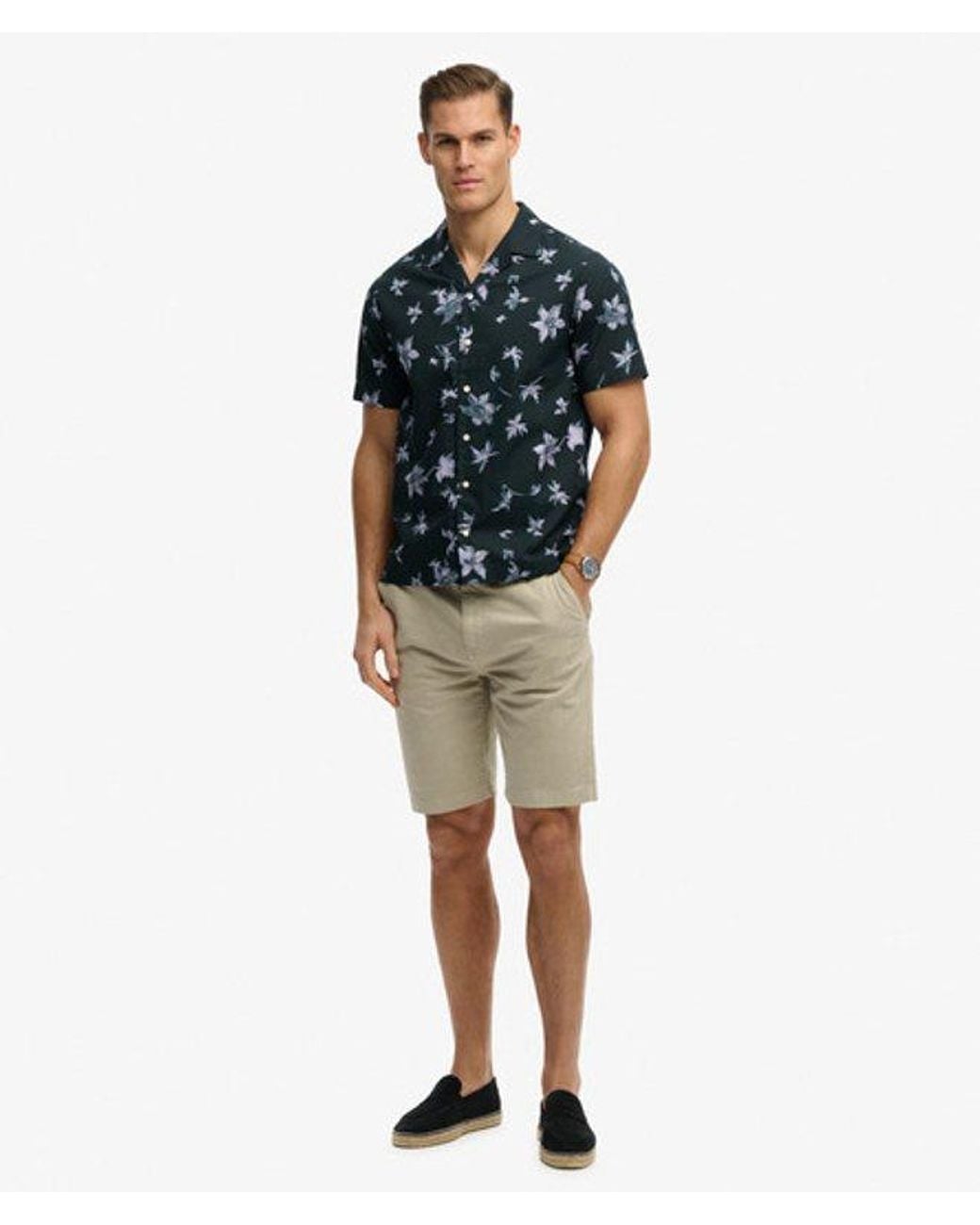 Superdry Black & Co Cabana Print Short Sleeve Shirt for men