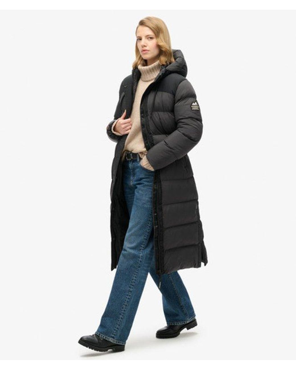 Superdry Blue & Co Rip-stop Long Puffer Coat