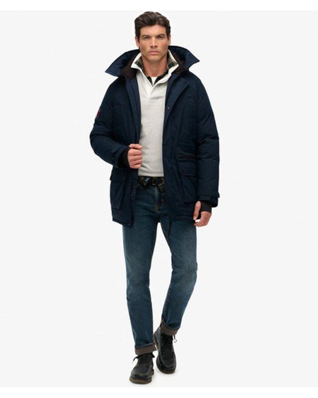 Superdry Blue & Co City Padded Parka Coat for men