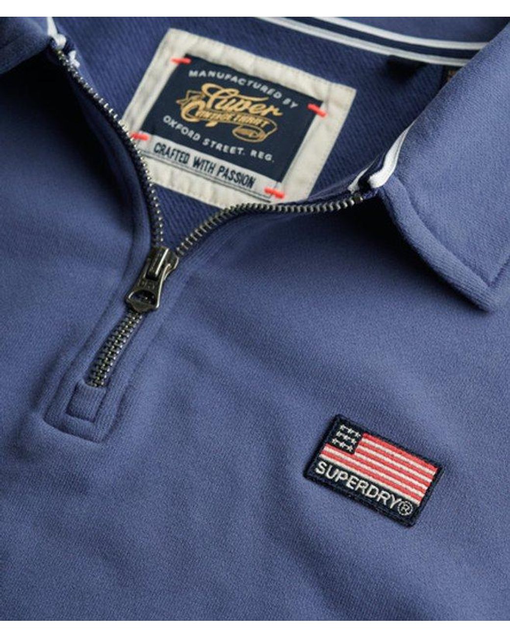 Superdry Blue & Co Athletic Essentials Collared Half Zip Sweatshirt