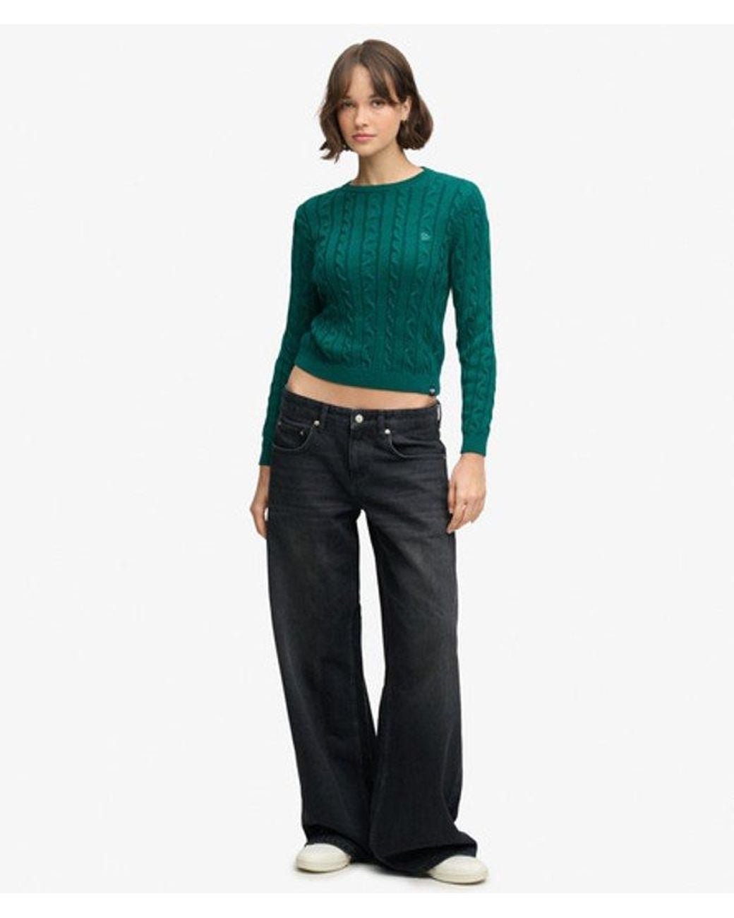 Superdry Green & Co Essentials Cable Knit Jumper