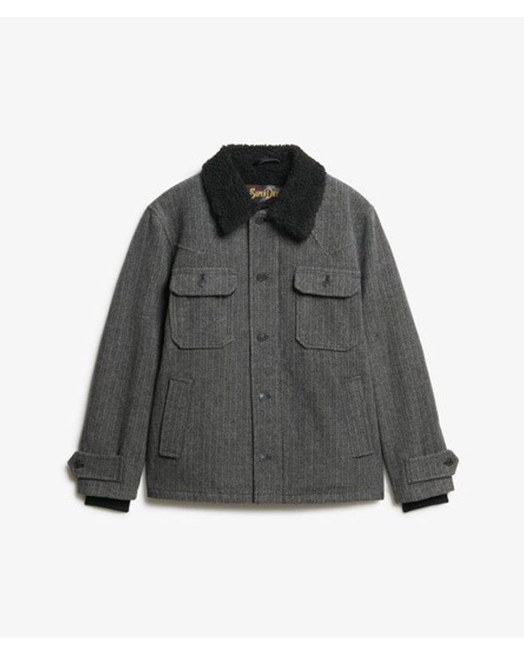 Superdry The Merchant Store-wollen Chore Jas in het Gray voor heren