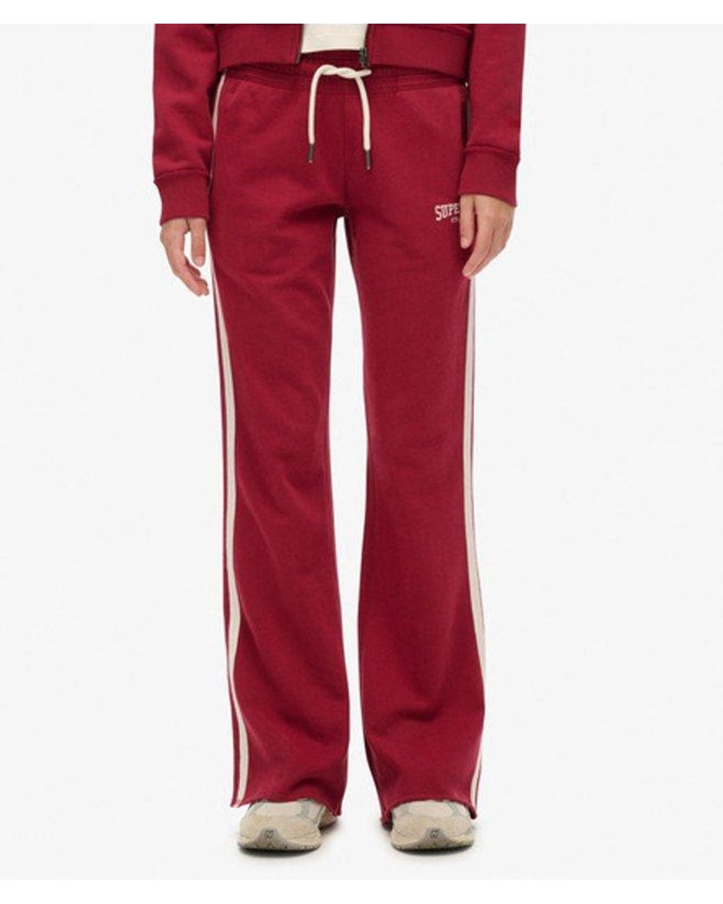 Superdry Red & Co Athletic Stripe Flare joggers