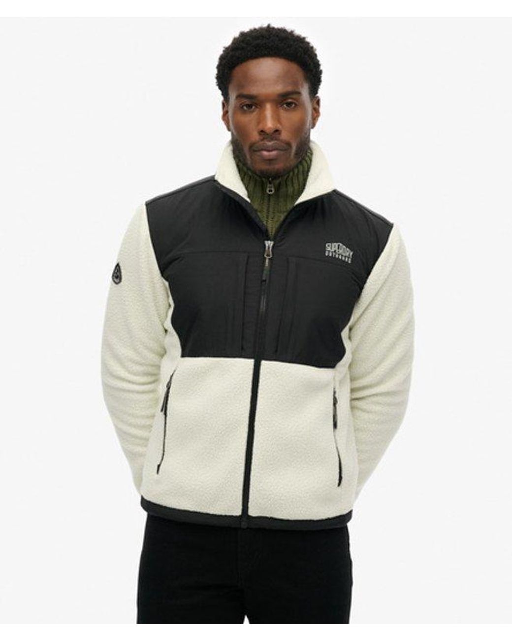 Superdry Black & Co Polar Fleece Hybrid Trekker for men