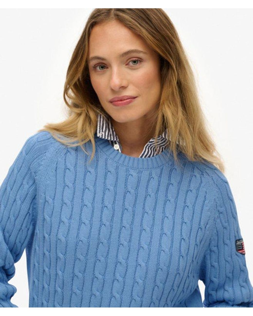 Superdry Blue & Co Slouchy Cable Knit Jumper