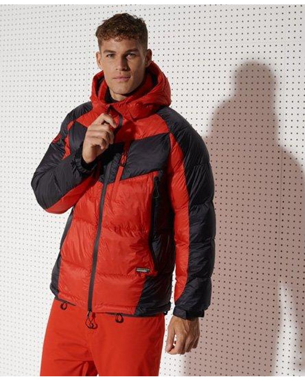 superdry red puffer jacket