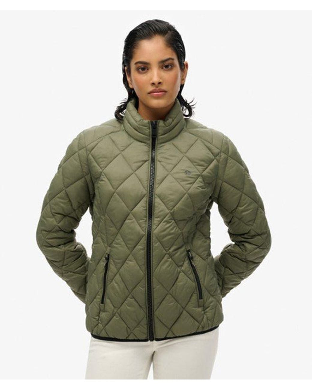 Superdry Green Diamond Quilt Fuji Lite Jacket