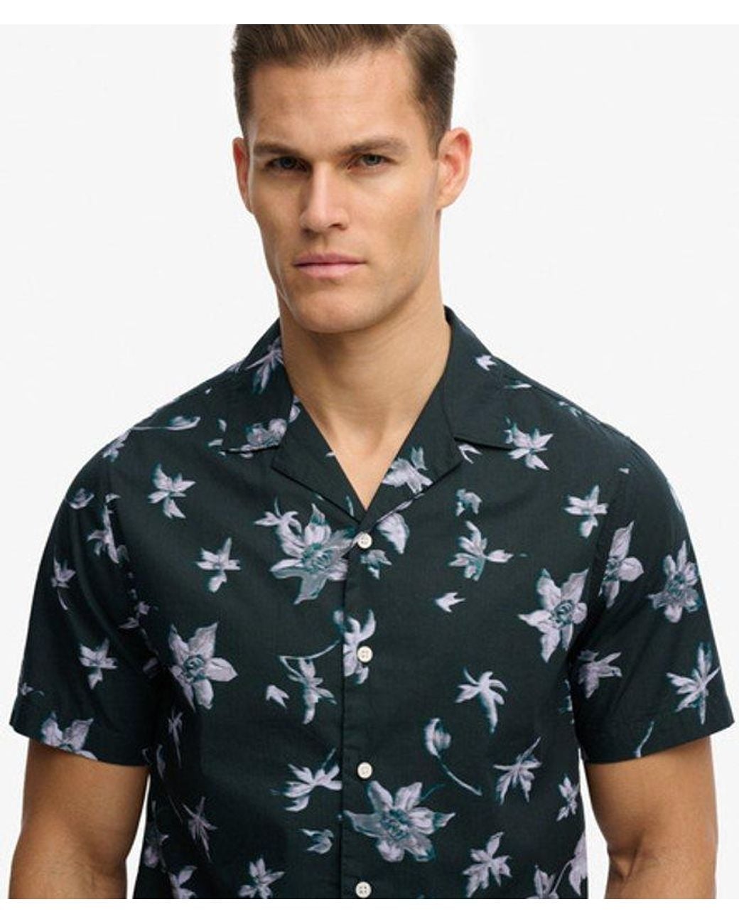 Superdry Black & Co Cabana Print Short Sleeve Shirt for men