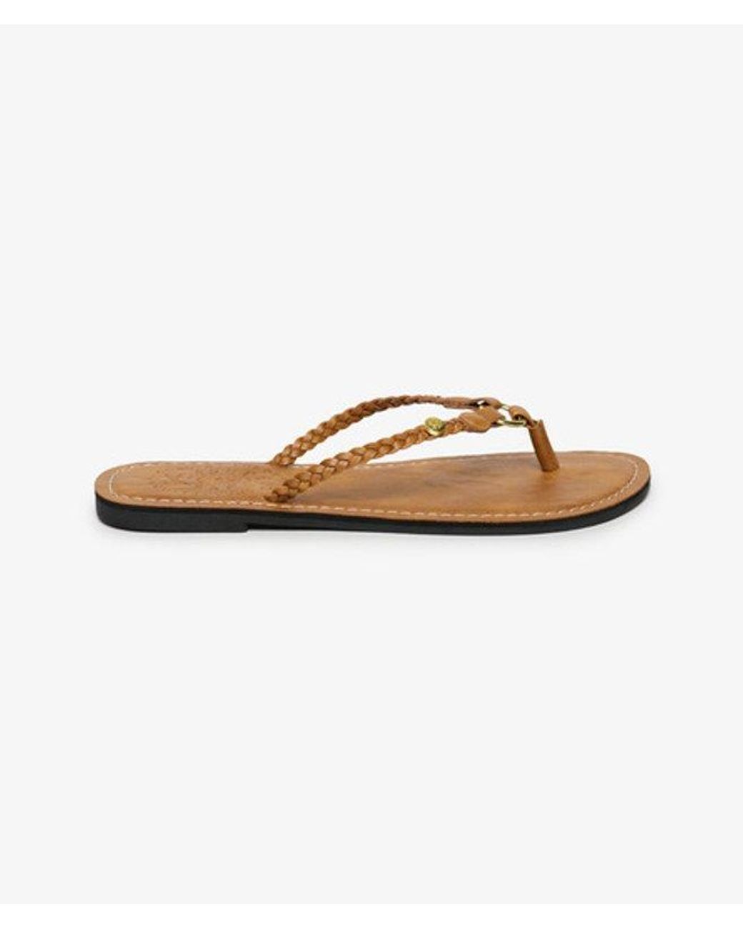Superdry White & Co Faux Leather Braided Flip Flops