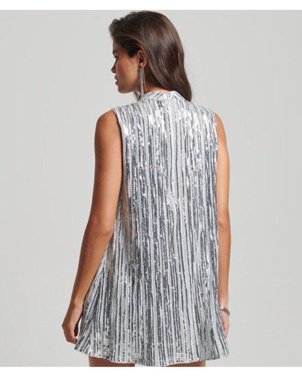 Superdry Brown & Co Sleeveless Sequin A Line Mini Dress