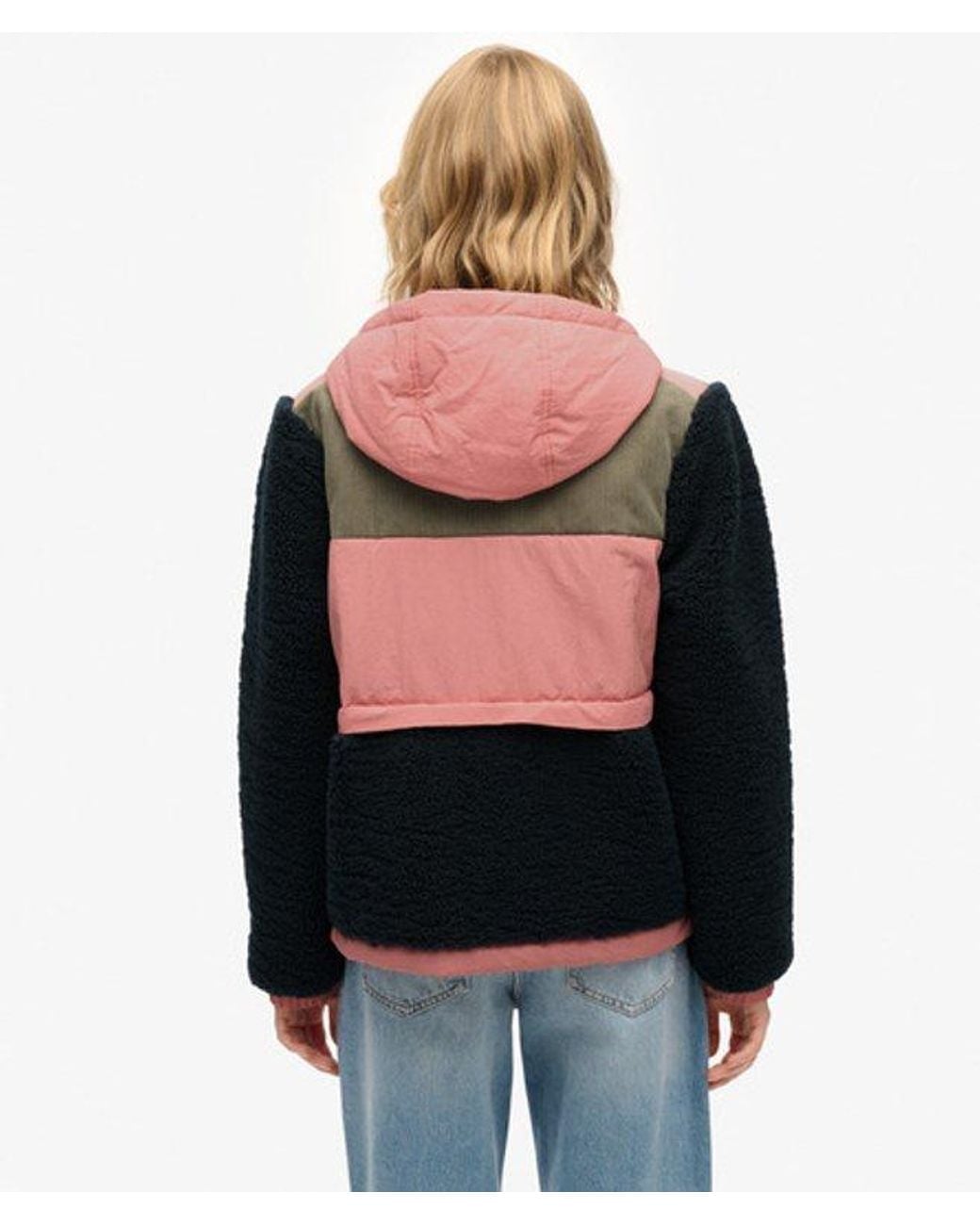 Superdry Blue & Co Hooded Fleece Sherpa Jacket